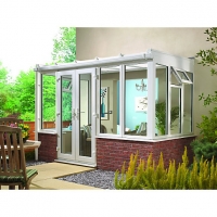 Wickes  Wickes Lean To Dwarf Wall White Conservatory - 13 x 8 ft