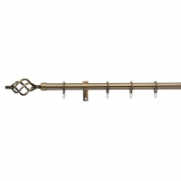 Wickes  Universal Extendable Curtain Pole with Cage Finials - Antiqu