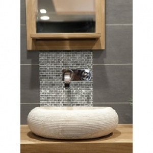 Wickes  House of Mosaics Grey Brick Mosaic Tile Sheet - 305 x 305 mm