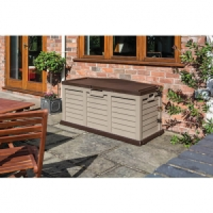 Wickes  Rowlinson Plastic Garden Storage Box Bench - Mocha 1420mm x 