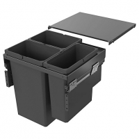 Wickes  Envi Anthracite Pull Out Waste Bin 2x32l & 21l For 600mm Bas