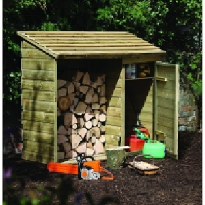 Forest Garden 6 x 2 ft Timber Log Store with Tool Storage £205.00
