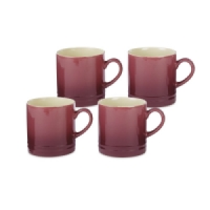 Aldi  Stoneware Mugs 4 Pack Plum