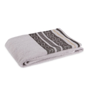 Grey Geometric Bath Towel