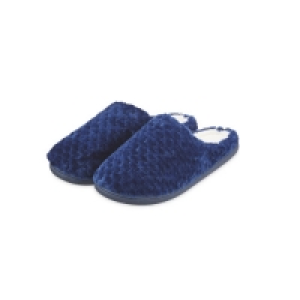 Ladies Navy Memory Foam Slippers