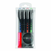 Wilko  STABILO Bl@ck + Rollerball Pens Medium Tips Assorted Colours