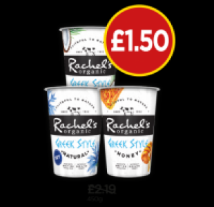 Budgens  Rachels Organic Greek Style Natural Yogurt, Honey Yogurt, Gr