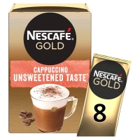 Iceland  Nescafe Gold Cappuccino Unsweetened Instant Coffee 14.2g x 8
