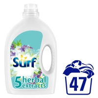Wilko  Surf 5 Herbal Extracts Liquid Detergent 47 Washes 1.645L