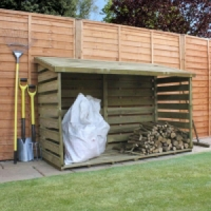 QDStores  Mercia Double Log Garden Storage 36 Inch x 28 Inch