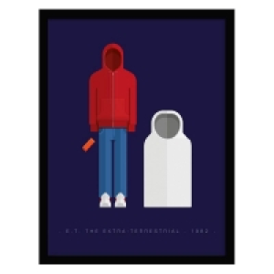 QDStores  Sci-Fi Costumes ET & Elliot Framed Print Wall Art 14 x 11 In