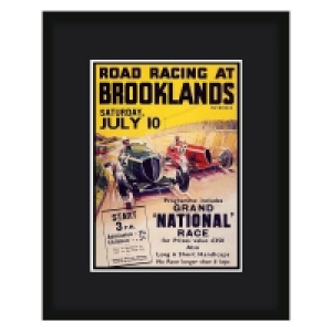 QDStores  Grand Prix Poster Brooklands Framed Print Wall Art 16 x 12 I