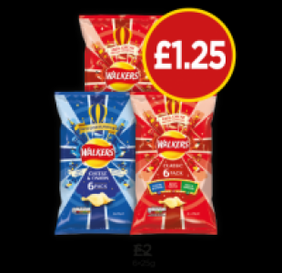 Walkers Cheese & Onion, Classic Variety, Ready Salted £1.25