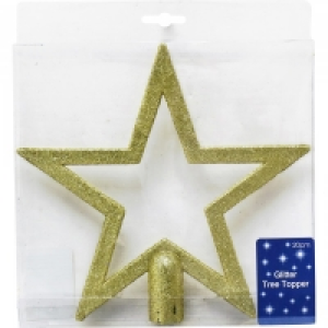 Tree Topper Glitter Star Gold
