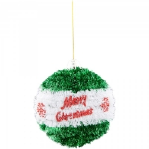 Tinsel Bauble Green Single
