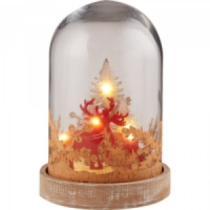 Traditional Glass Cloche with Scene 28cm LED