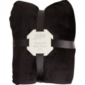 Supersoft Mink Throw Black 200x200cm