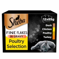 Wilko  Sheba Fine Flakes Poultry Selection in Gravy Cat Food Pouche