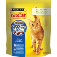 Wilko  Go-Cat Crunchy and Tender Salmon, Tuna and Vegetables Dry Ca