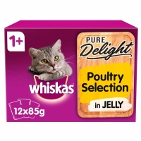 Wilko  Whiskas 1+ Pure Delight Poultry Selection in Jelly Cat Food 