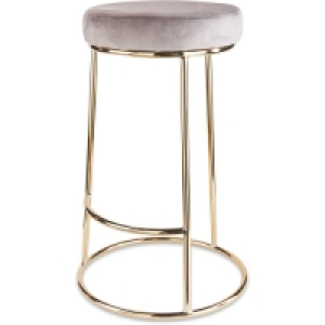 Kirkton House Grey Velvet Bar Stool
