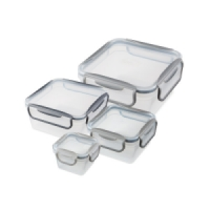 Aldi  Square Greys Clip Lid Storage