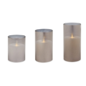 Silver Flickering Candles 3 Pack
