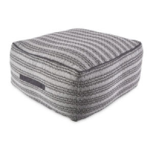 Grey/White Striped Floor Cushion