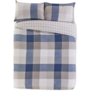 Aldi  Check Double Brushed Cotton Duvet