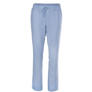 Ladies Blue Linen Blend Trousers