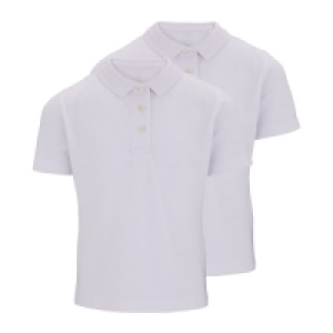 Girls White Polo Shirts 2 Pack