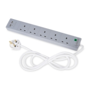 Grey 5 Socket USB Extension & Lead