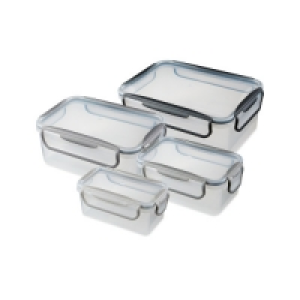 Rectangular Grey Clip Lid Storage