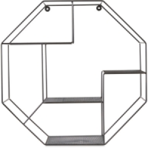 Black Octagonal Wire Shelf 53cm