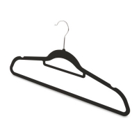 Aldi  Black Flocked Hangers 10 Pack