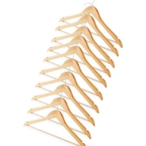Natural Wooden Hangers 10 Pack
