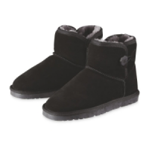 Aldi  Avenue Black Lambskin Lined Boots