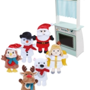 Wooden Theatre And Puppet Set