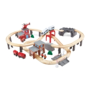 Aldi  Little Town Wooden Railway Set