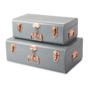 Grey Storage Trunk Set