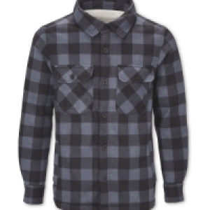 Mens Navy Sherpa-Lined Shirt
