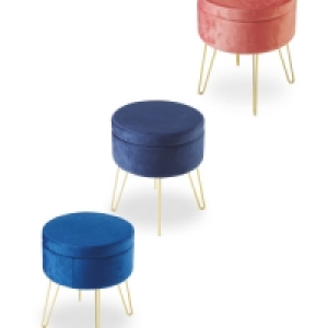 Kirkton House Velvet Storage Stool £24.99