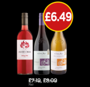 Cono Sur Pinot Grigio, Cono Sur Pinot Viognier, Jacobs Creek £6.49