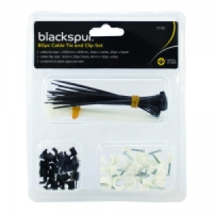 JTF  Blackspur Cable Tie And Clip Set 80 Piece