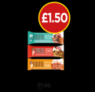 Fulfil Chocolate & Salted Caramel Bar, Chocolate Peanut Butt £1.50
