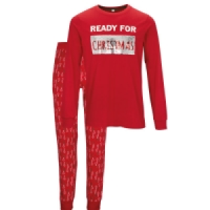 Aldi  Avenue Mens Red Xmas Pyjamas