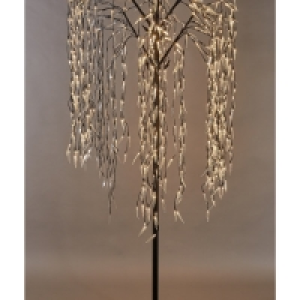 Offer Aldi Black 8ft LED Willow Tree Aldi
