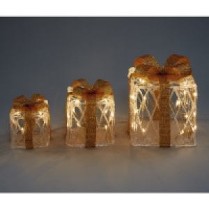 Perfect Christmas LED Gold Parcels