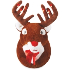 Brown/Red Nose Singing Reindeer Head