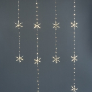 Warm White Snowflake Curtain Lights